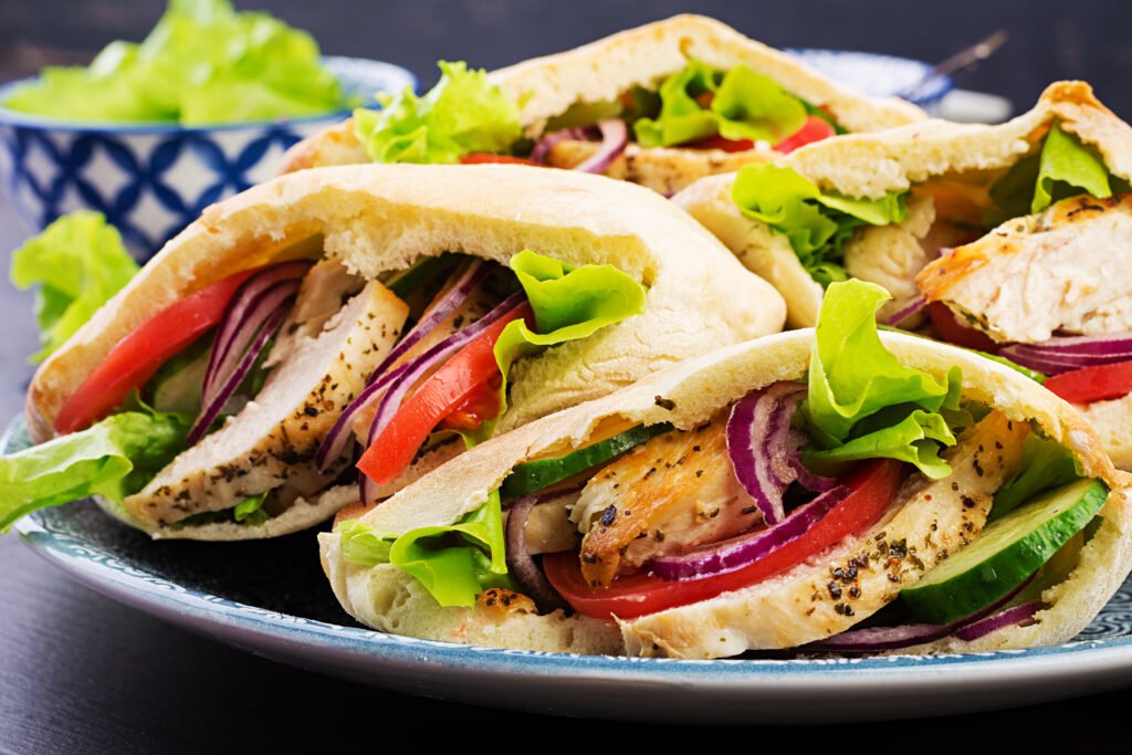 pita-stuffed-with-chicken-tomato-lettuce